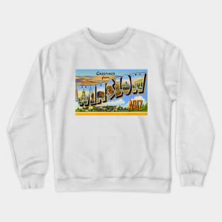 Greetings from Winslow, Arizona - Vintage Large Letter Postcard Crewneck Sweatshirt